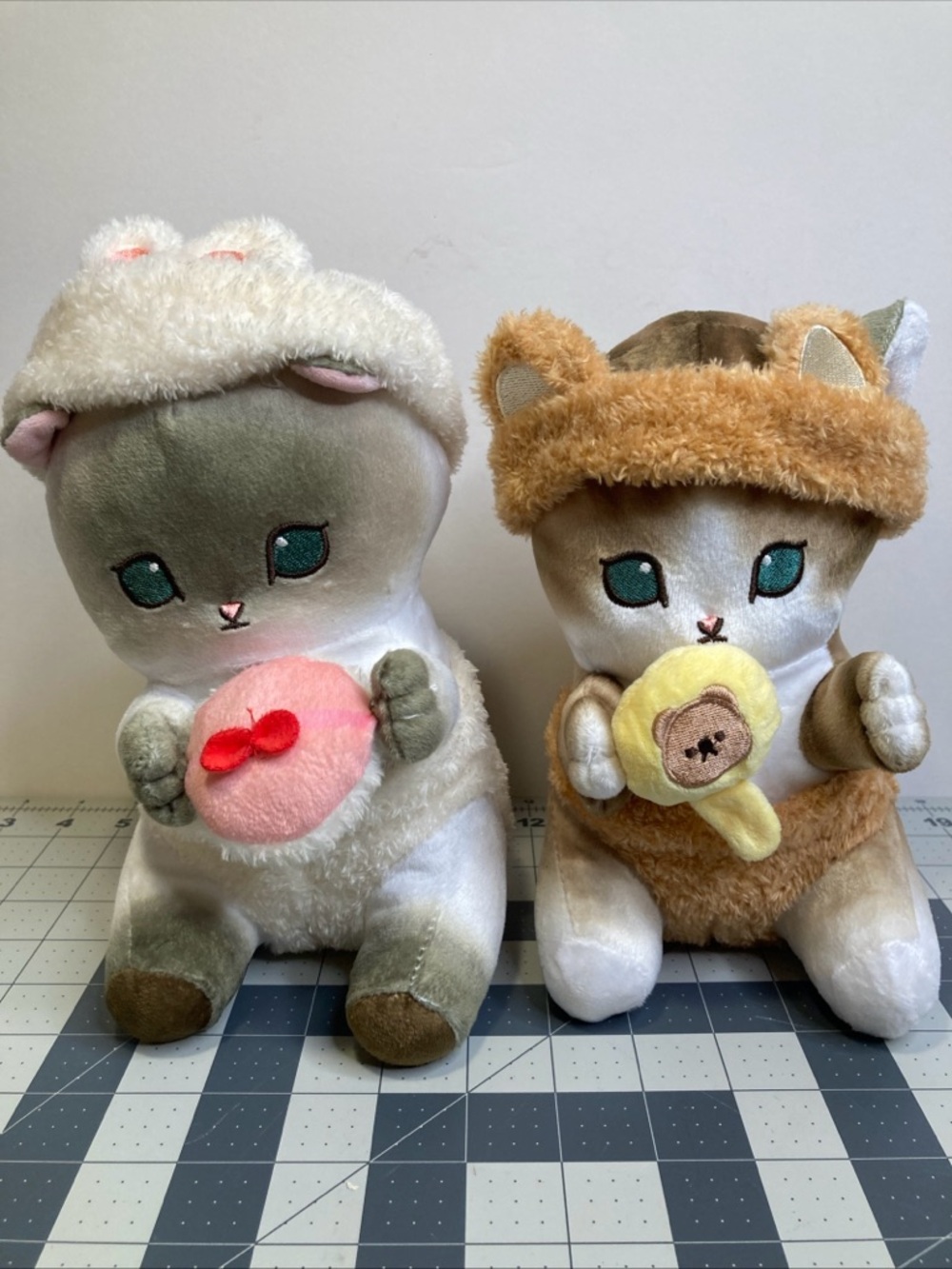 Lot Of 2 Mofusand Cats Bunny 9” Bear 8” Plush Stuffed Animal Collectible Toy